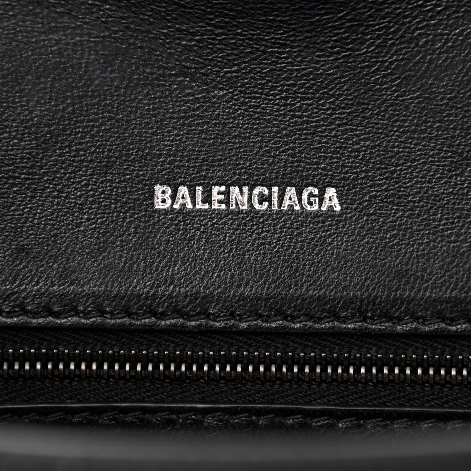 Balenciaga Shiny Calfskin Monochrome Crocodile Embossed Small Hourglass Top Handle Bag Black 6 of 9