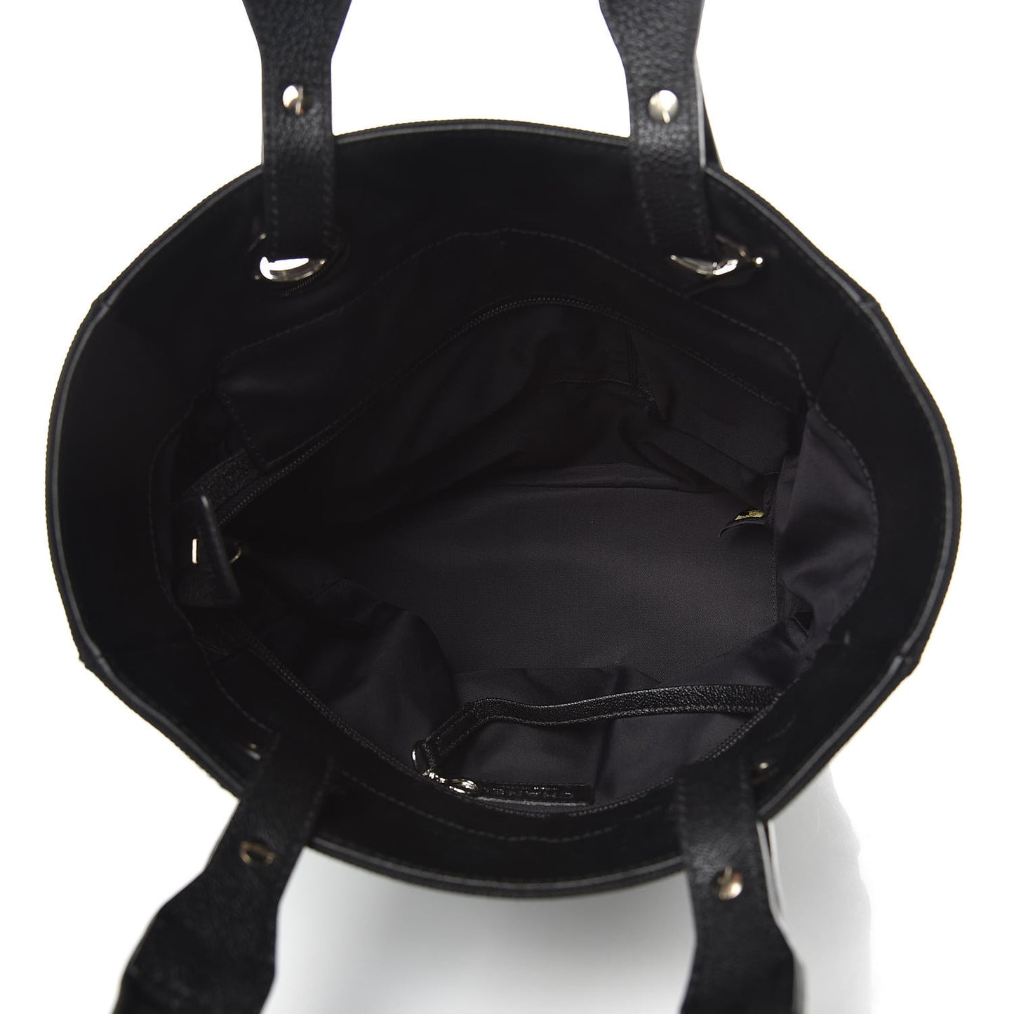 Coated Canvas Quilted Small Paris Biarritz Tote Black