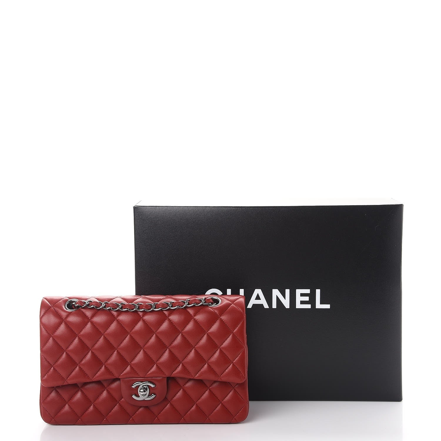 Chanel Lambskin Quilted Medium Double Flap Red 9 of 9
