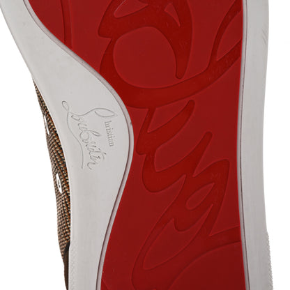 Christian Louboutin Calfskin Mens Louis Junior Spikes Orlato Flat Sneakers 44 Cuoio White 7 of 10