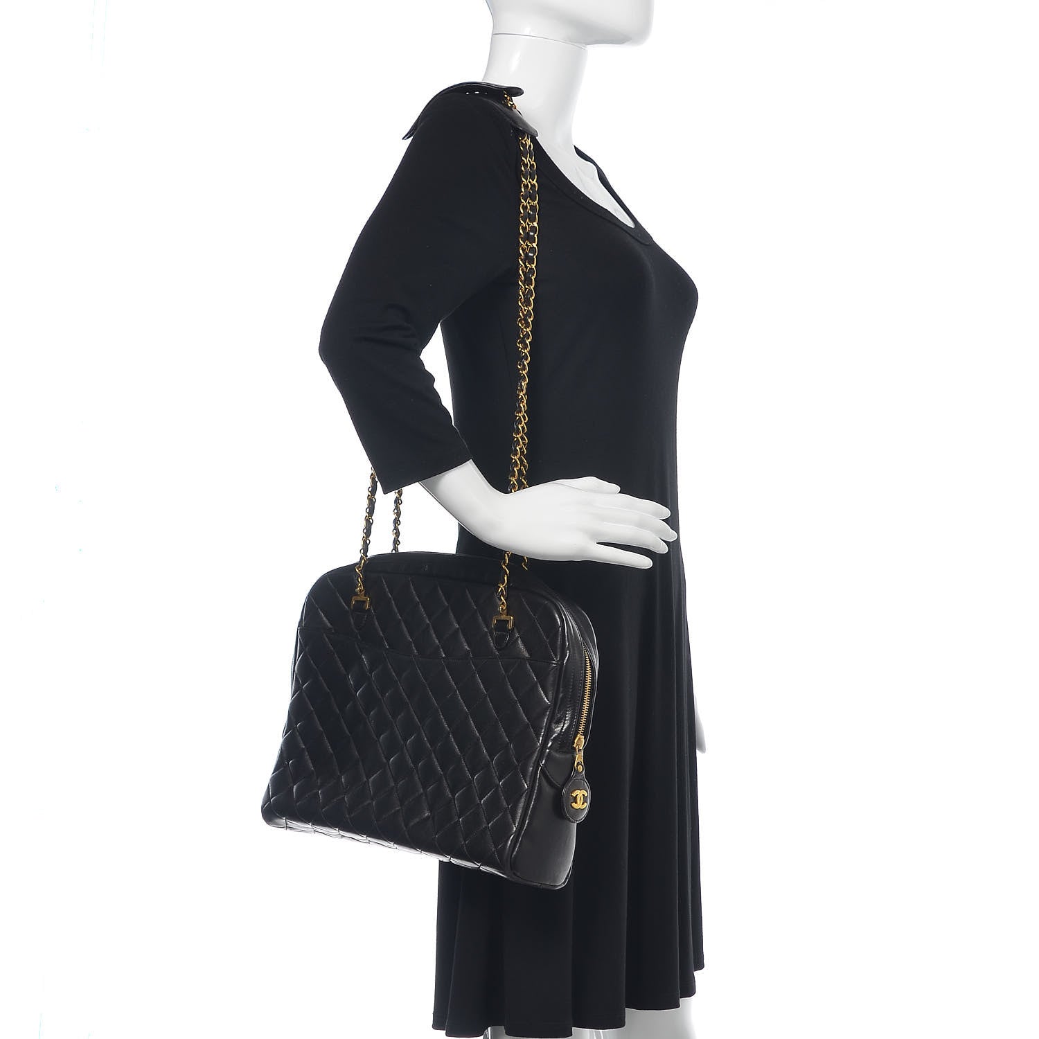 Chanel Lambskin Quilted Shoulder Bag Black 2 of 12