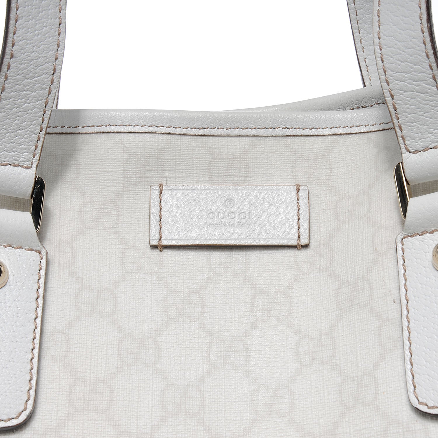 Gucci GG Plus Monogram Joy Shopper Stripe Tote White 5 of 8