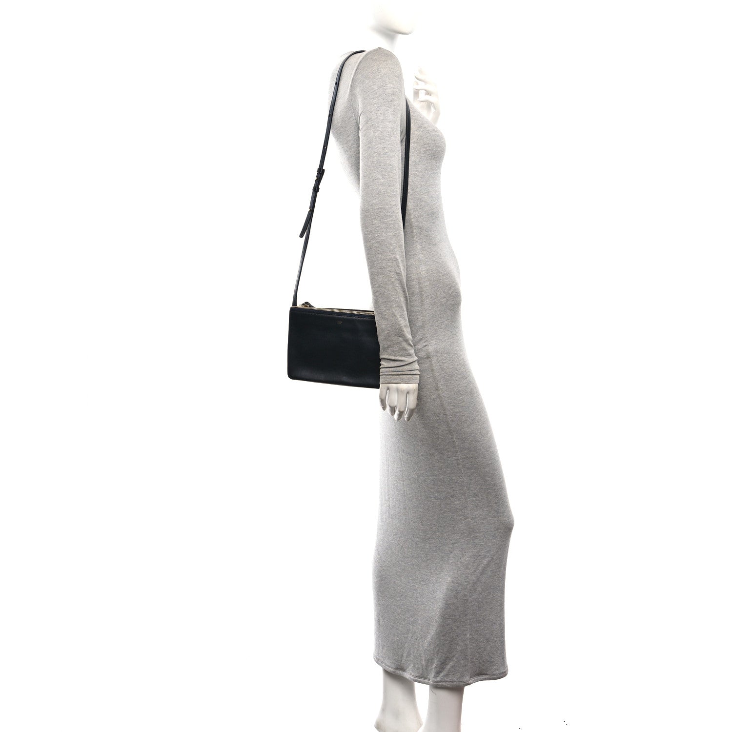 Celine Lambskin Large Trio Crossbody Bag Abyss Blue 2 of 9