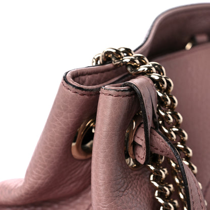 Gucci Pebbled Calfskin Medium Soho Chain Shoulder Bag Dark Cipria 22 of 23