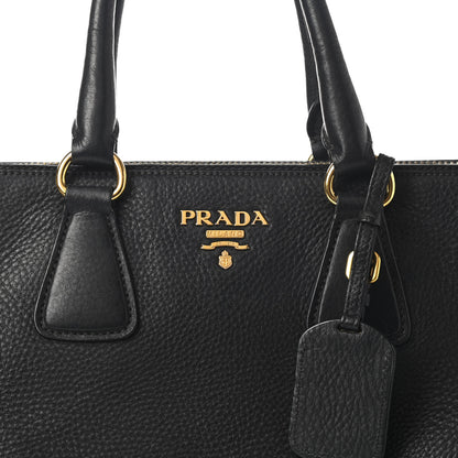 Prada Vitello Daino Large Double Zip Tote Black 7 of 10