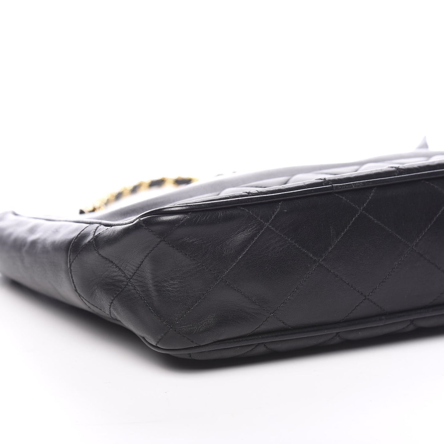 Lambskin Quilted Shoulder Bag Black