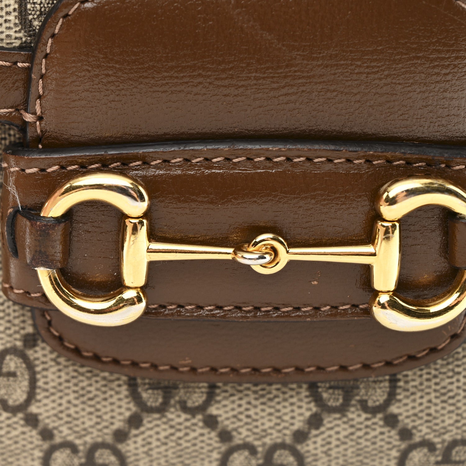 Gucci GG Supreme Monogram Web Mini Horsebit 1955 Shoulder Bag Beige Brown Sugar 15 of 15