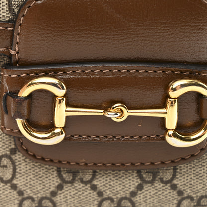 Gucci GG Supreme Monogram Web Mini Horsebit 1955 Shoulder Bag Beige Brown Sugar 15 of 15