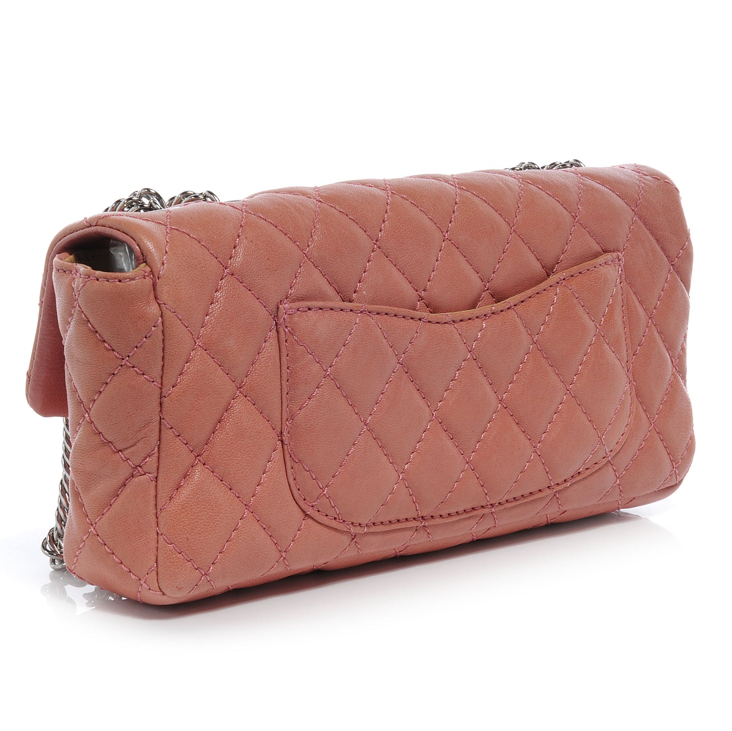 Leather East West Flap Bag Pink