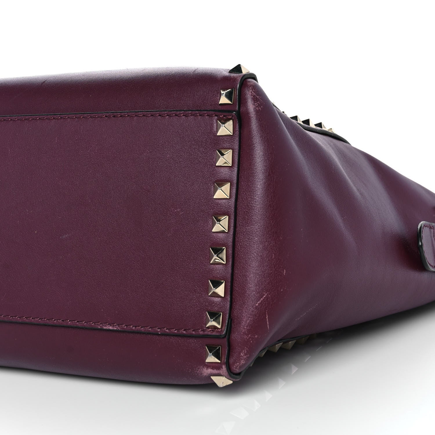 Valentino Garavani Vitello Rockstud Double Handle Tote Rubin 7 of 10