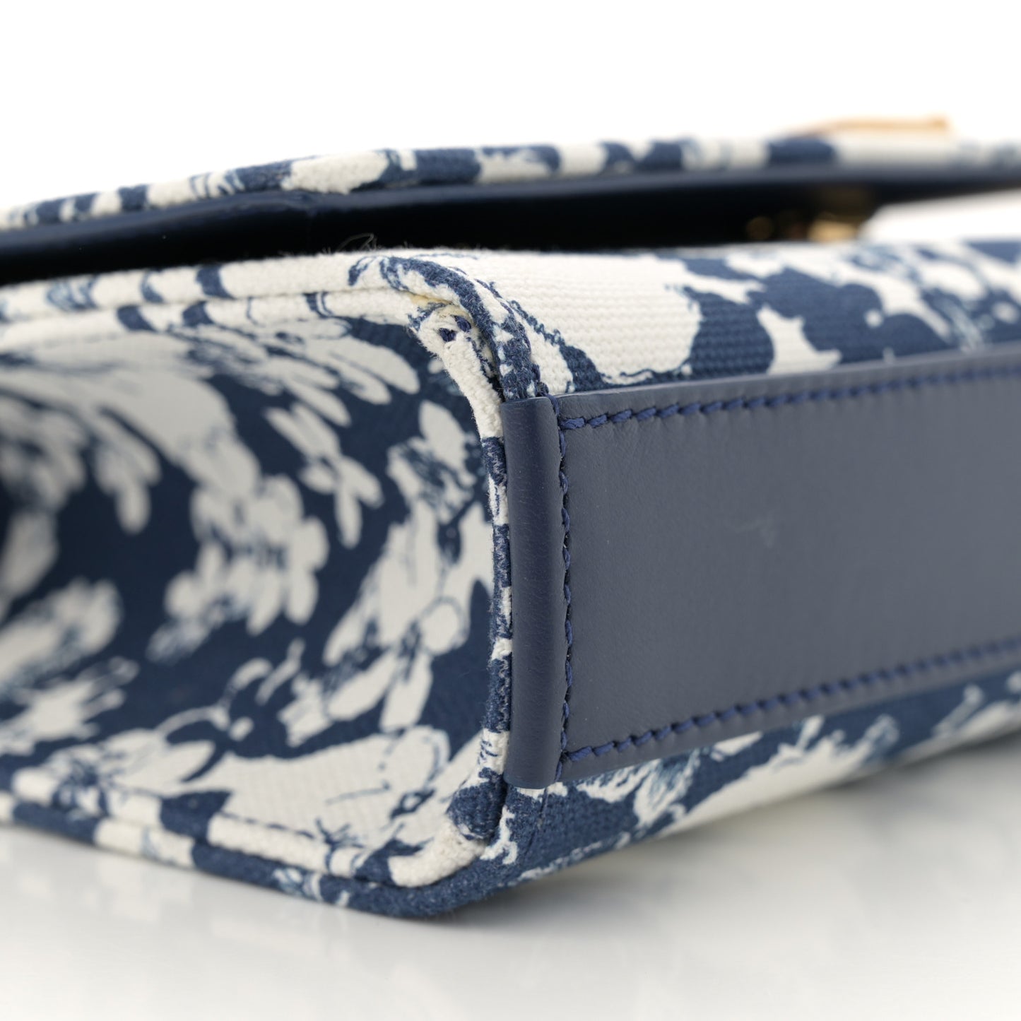 Canvas Small Monogram Hibiscus Print Kate Satchel Blue