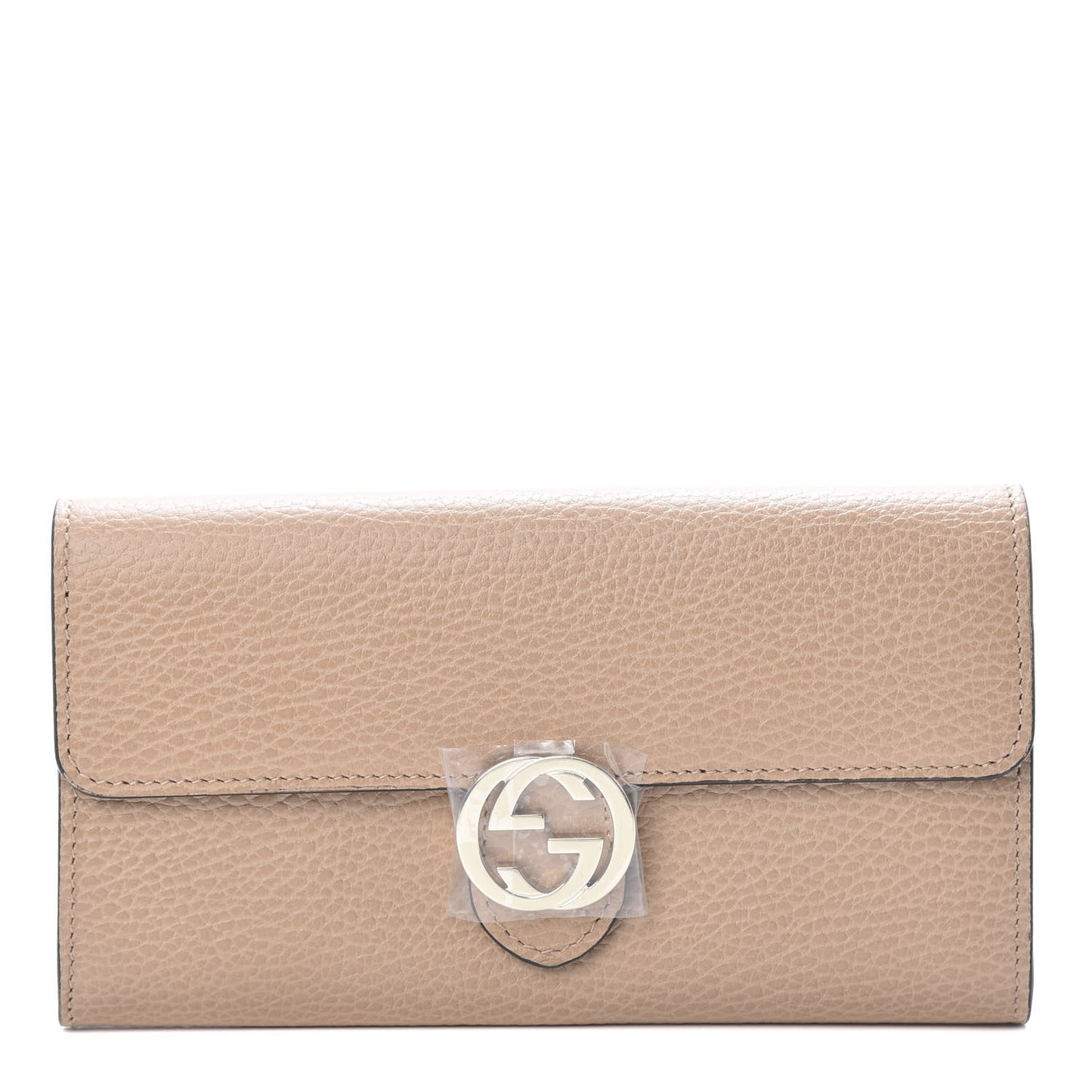 Dollar Calfskin Interlocking G Continental Wallet Camelia