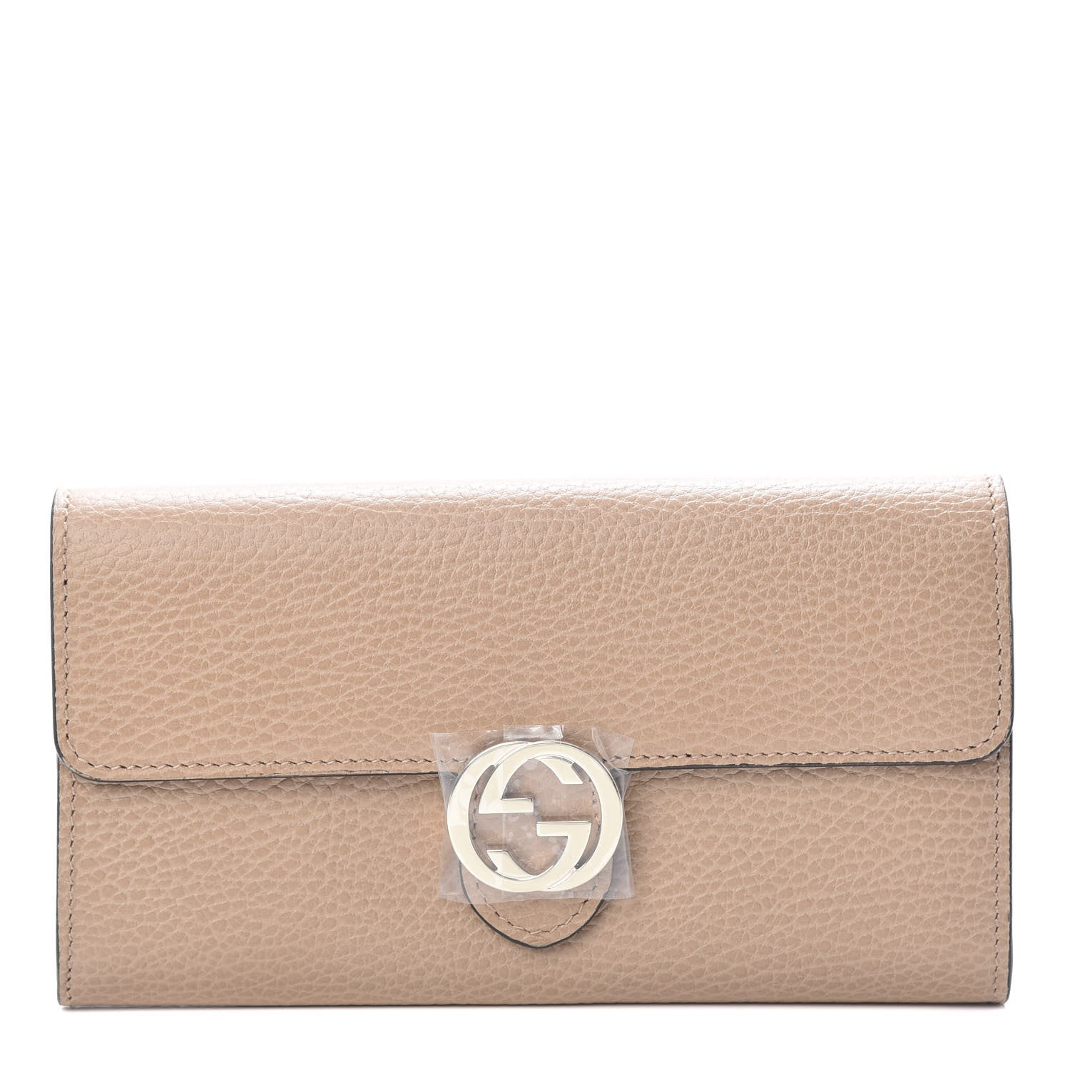 Gucci Dollar Calfskin Interlocking G Continental Wallet Camelia 1 of 7