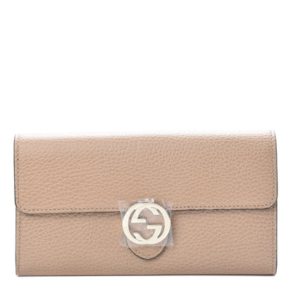 Gucci Dollar Calfskin Interlocking G Continental Wallet Camelia 1 of 7