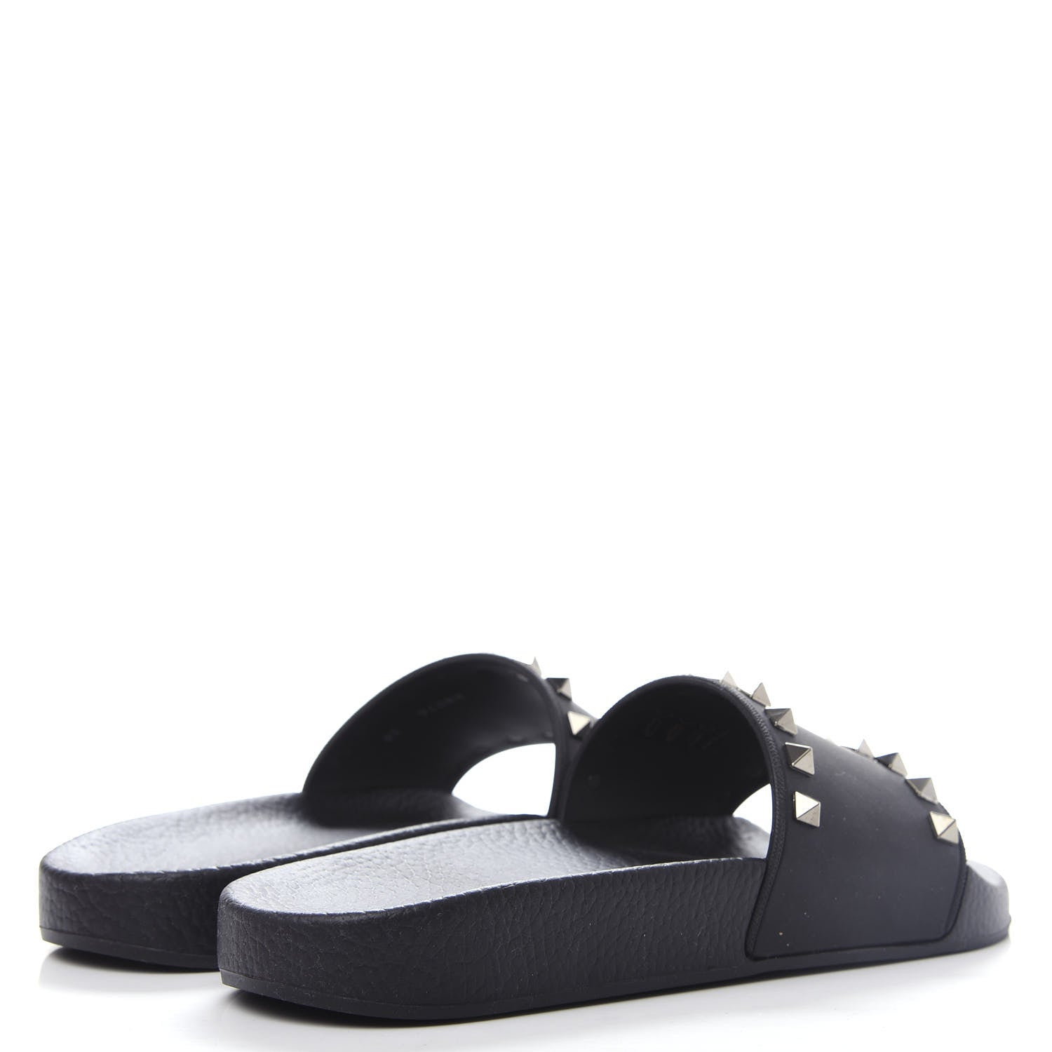 Valentino Garavani Rubber Rockstud Slide Sandals 38 Black 4 of 10