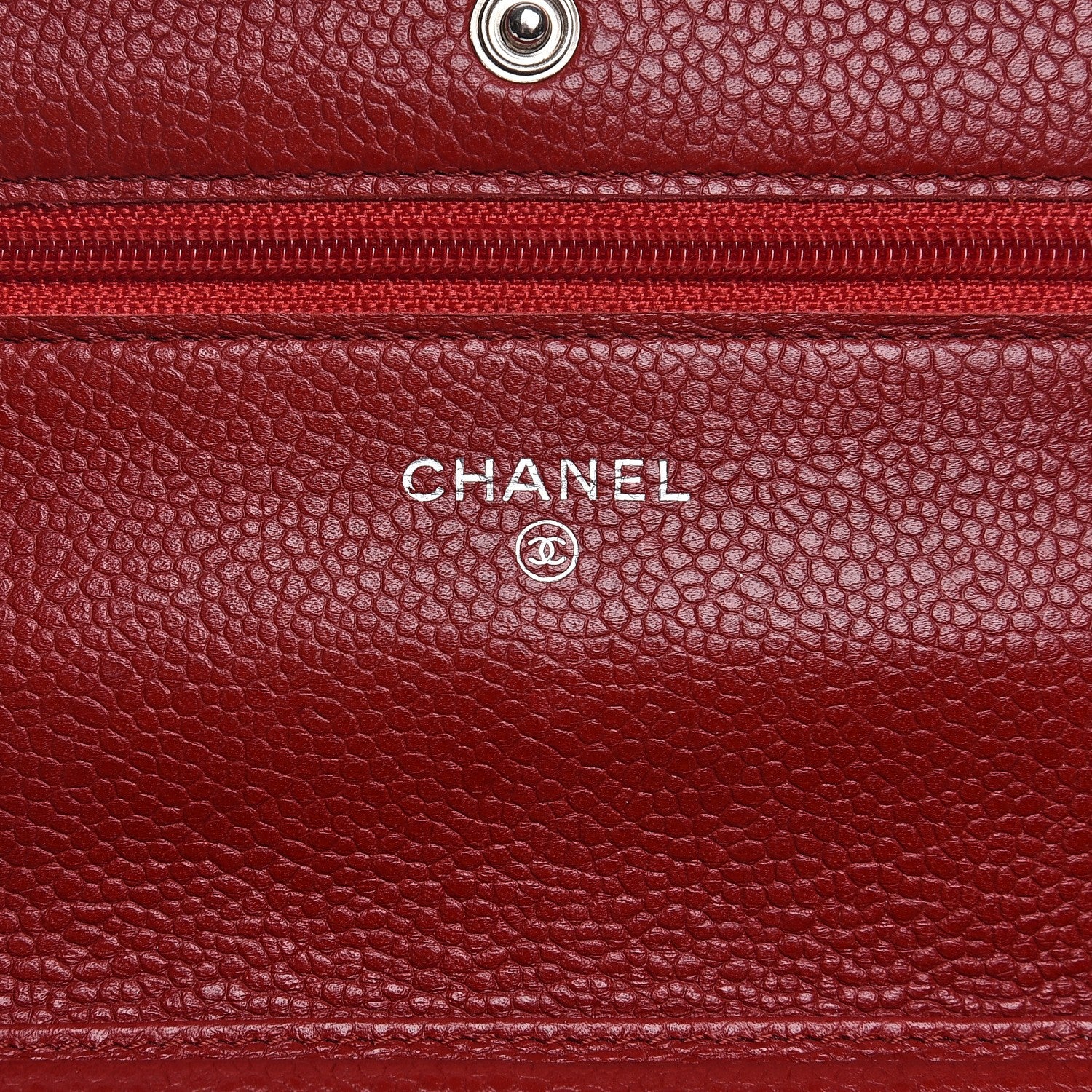 Chanel Caviar Quilted Wallet On Chain WOC Dark Red 6 of 9