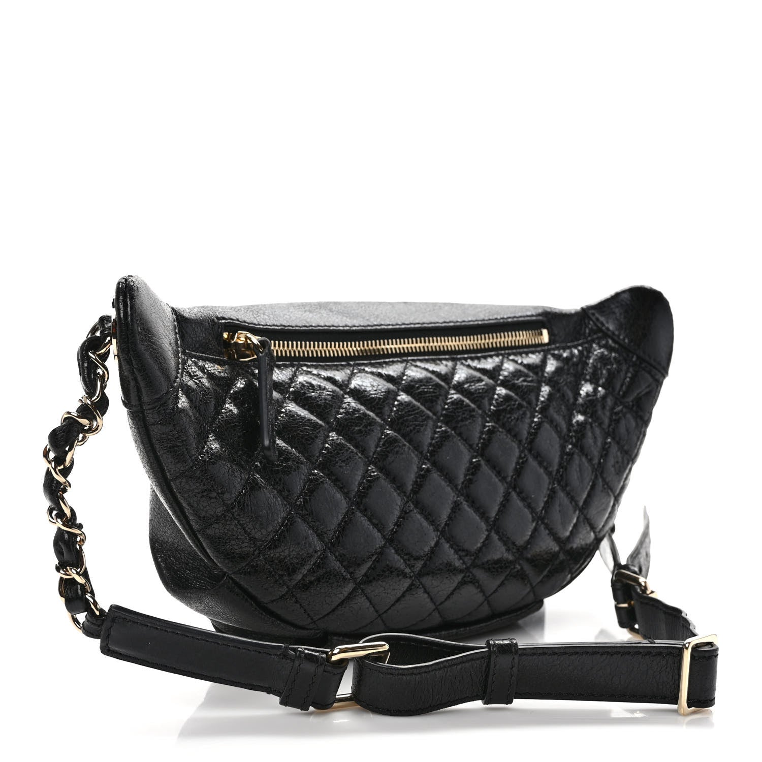 Chanel Lambskin Quilted Waist Bag Fanny Pack Black 3 of 8