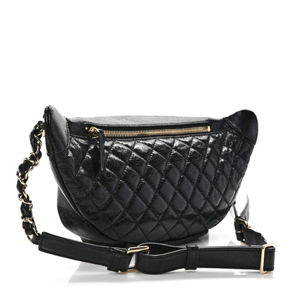 Chanel Lambskin Quilted Waist Bag Fanny Pack Black 3 of 8