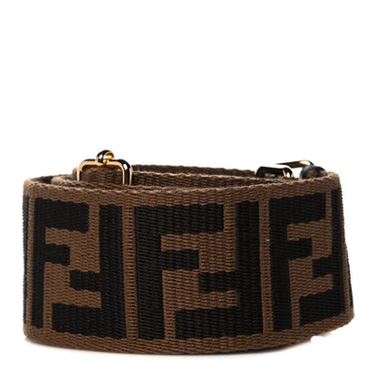 Fendi Ribbon Vitello Seta FF 1974 Adjustable Strap You Fango Marrone Black 2 of 5