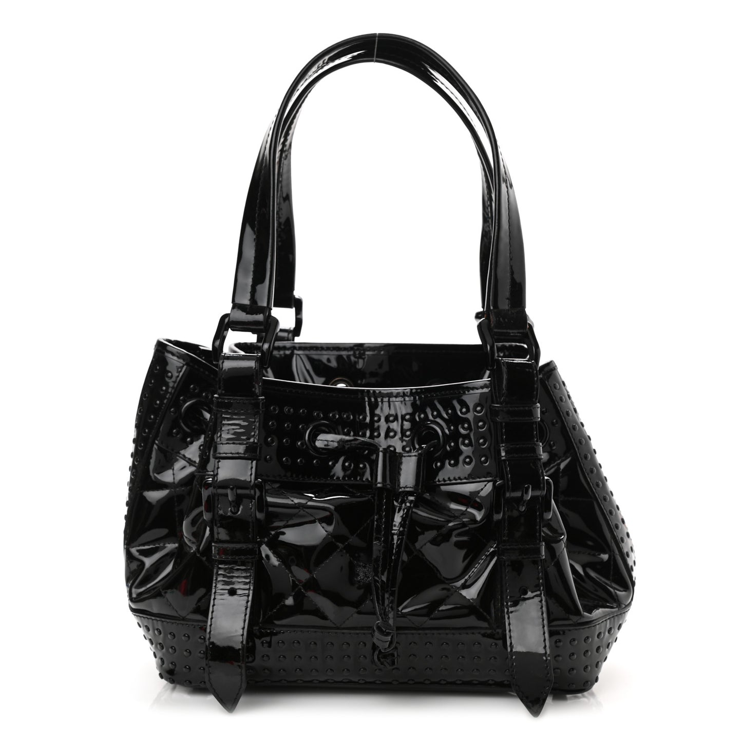 Prorsum Patent Studded Shoulder Bag Black