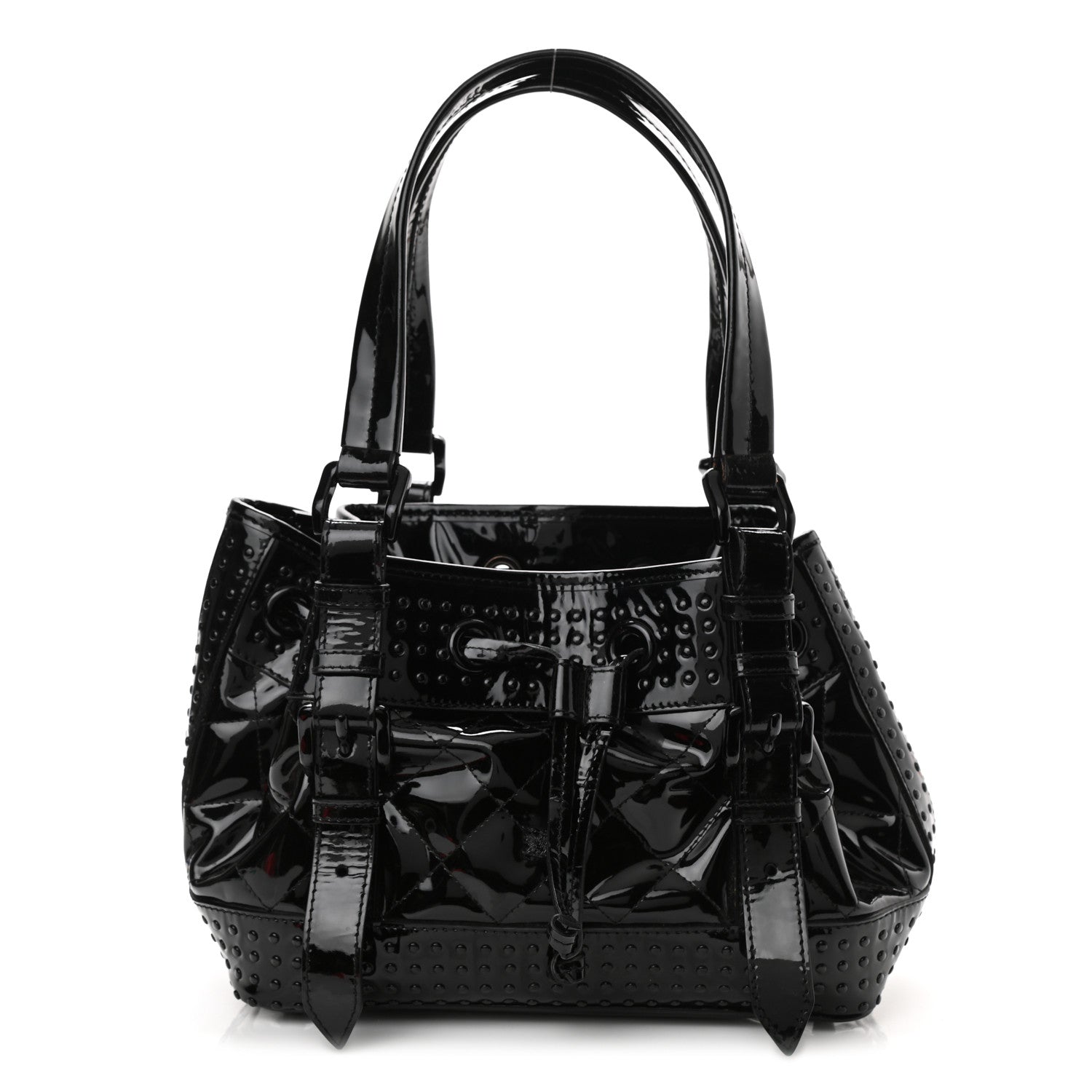 Burberry Prorsum Patent Studded Shoulder Bag Black 1 of 7