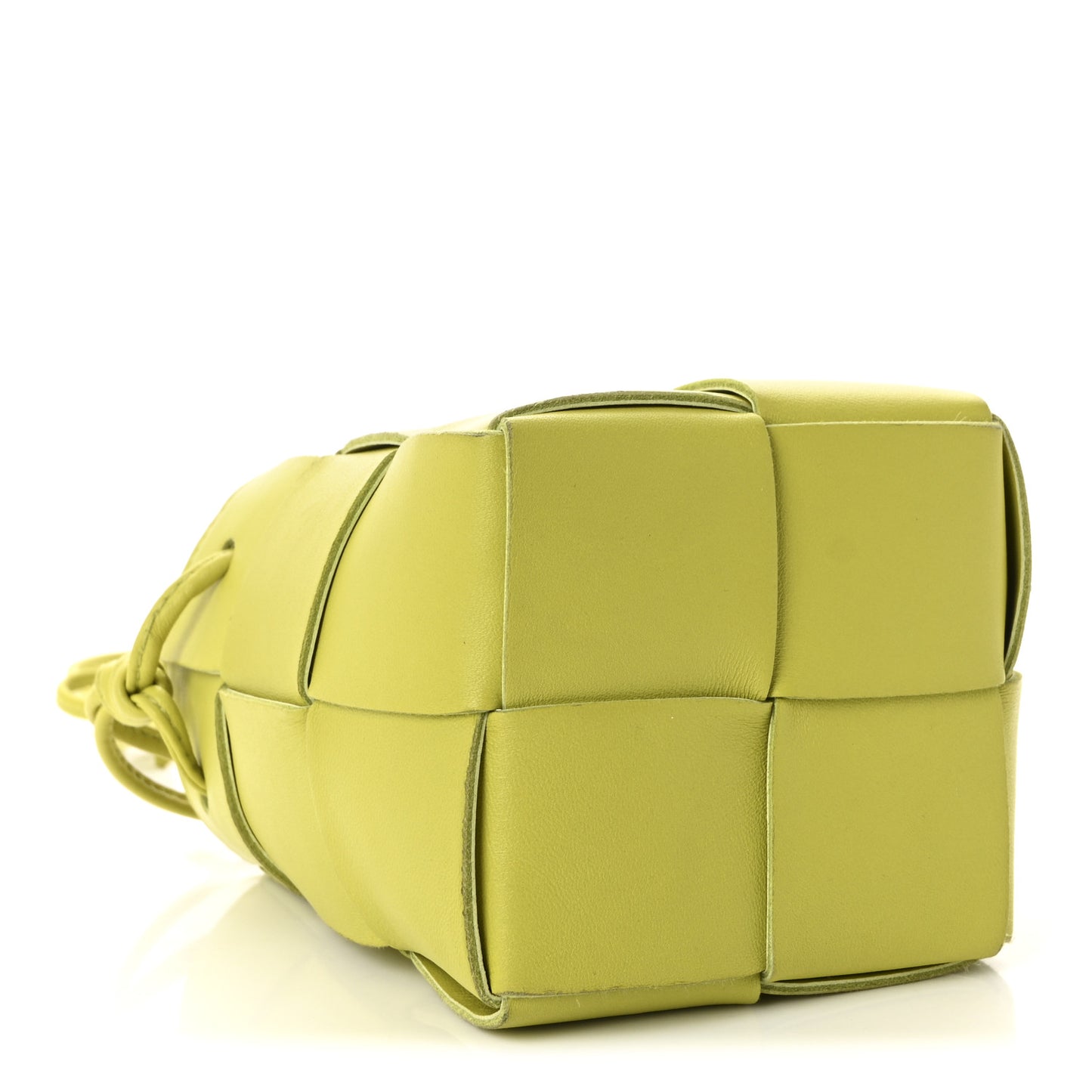 Nappa Maxi Intrecciato Mini Cassette Bucket Bag Kiwi
