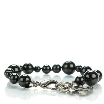 Chanel Glass Bead CC Map Bracelet Ruthenium Black 1 of 5