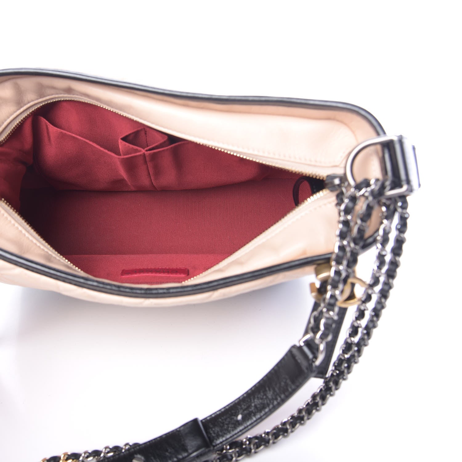 Chanel Aged Calfskin Quilted Medium Gabrielle Hobo Beige Black 5 of 13