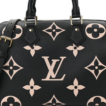 Louis Vuitton Empreinte Monogram Giant Speedy Bandouliere 25 Black Beige 7 of 9