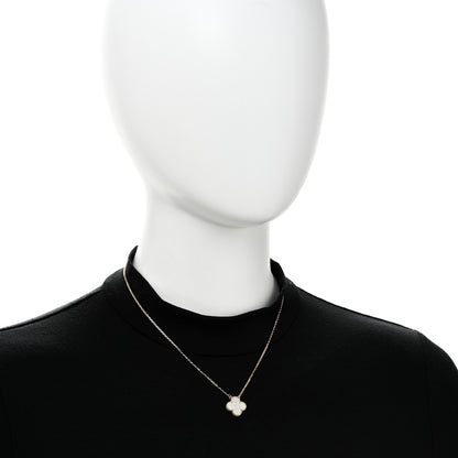 Van Cleef & Arpels 18K Yellow Gold Mother of Pearl Vintage Alhambra Pendant Necklace 2 of 6