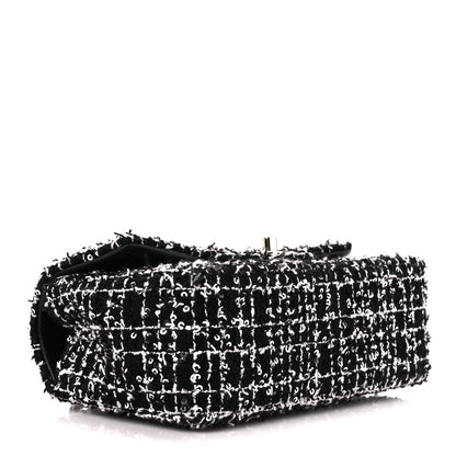 Chanel Tweed Quilted Mini Top Handle Rectangular Flap Black White 4 of 13