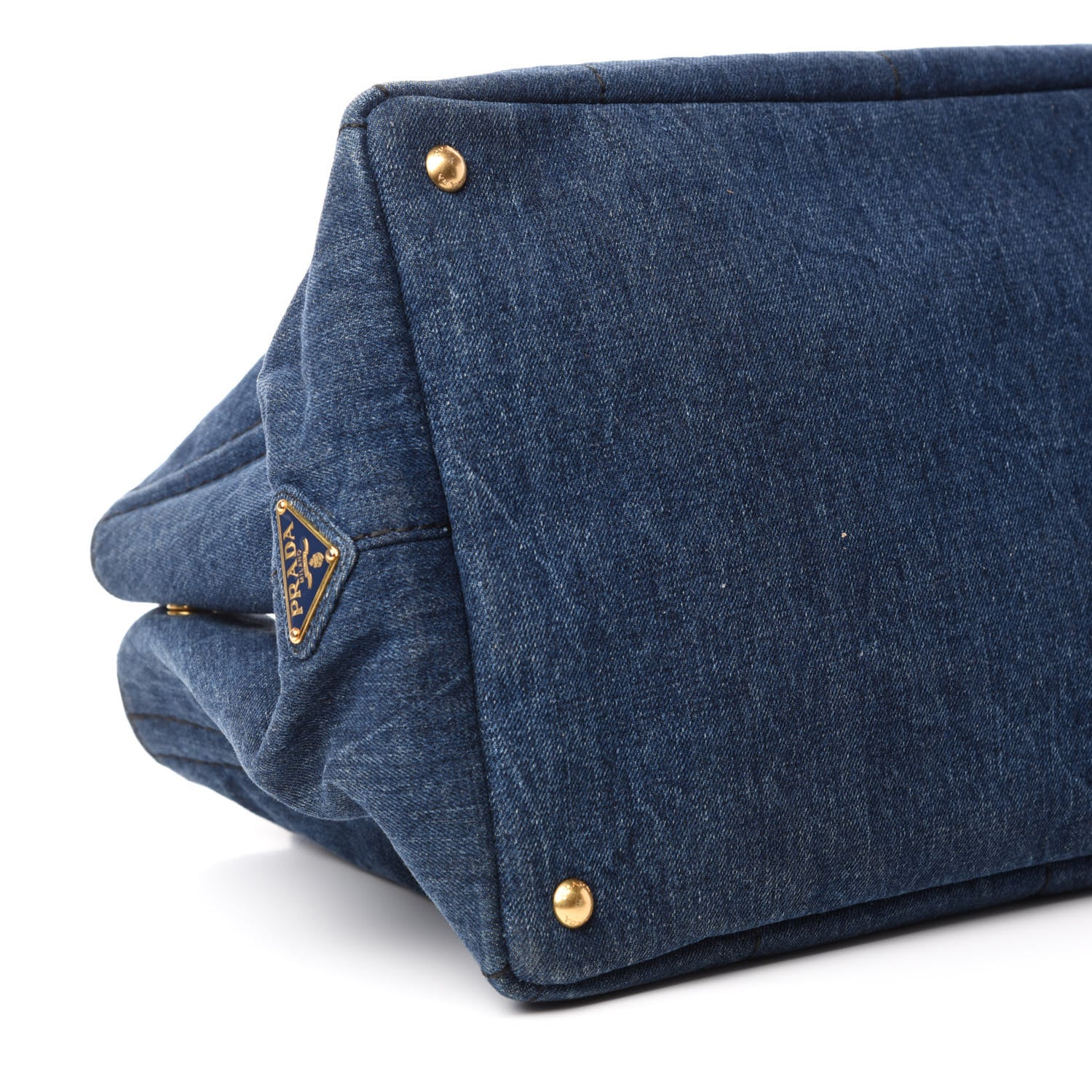 Prada Denim Logo Tote Avio 6 of 10