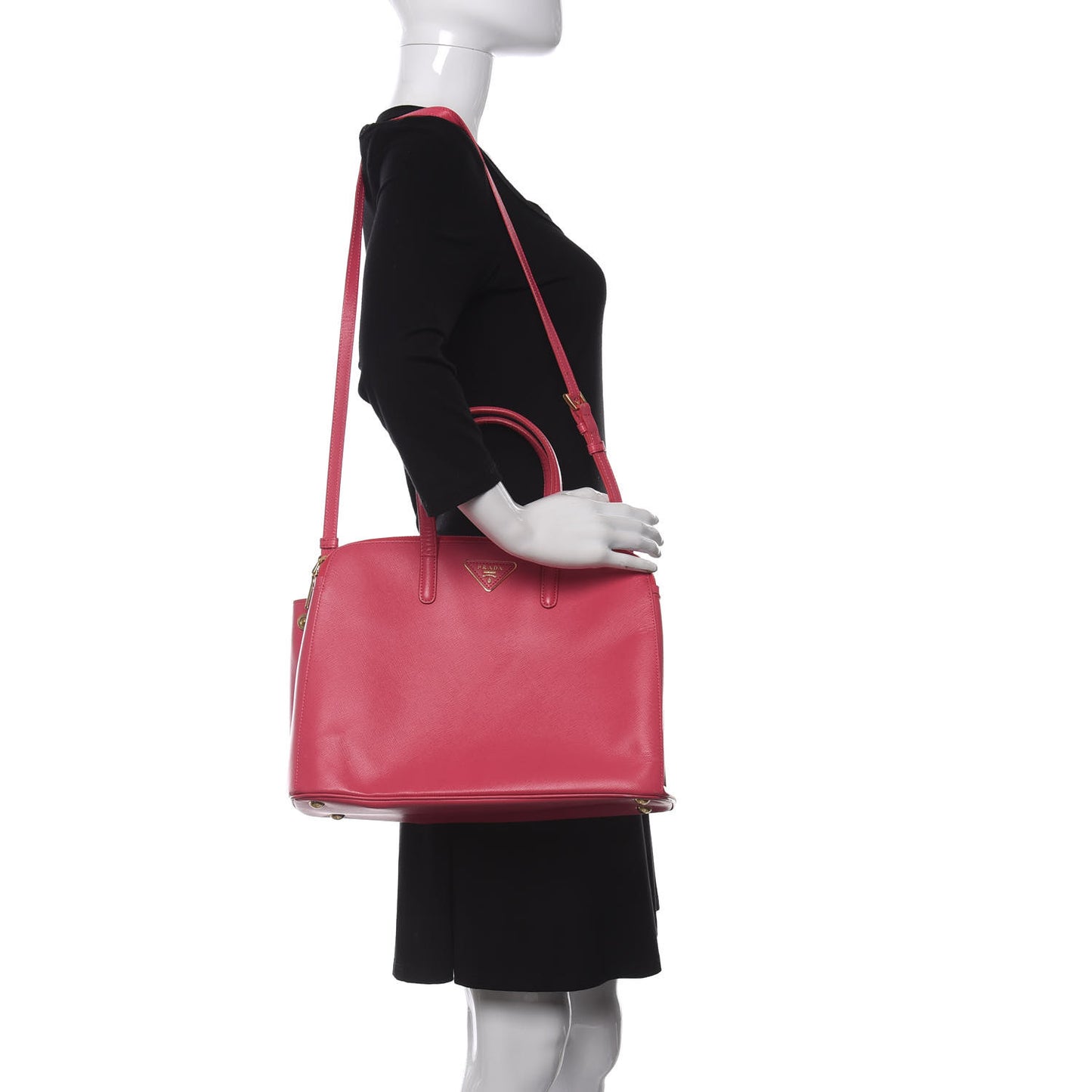 Saffiano Double Zip Tote Peonia