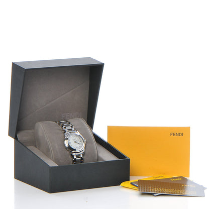 Fendi Stainless Steel Diamond Mother of Pearl 30mm Quartz Watch 8 of 8