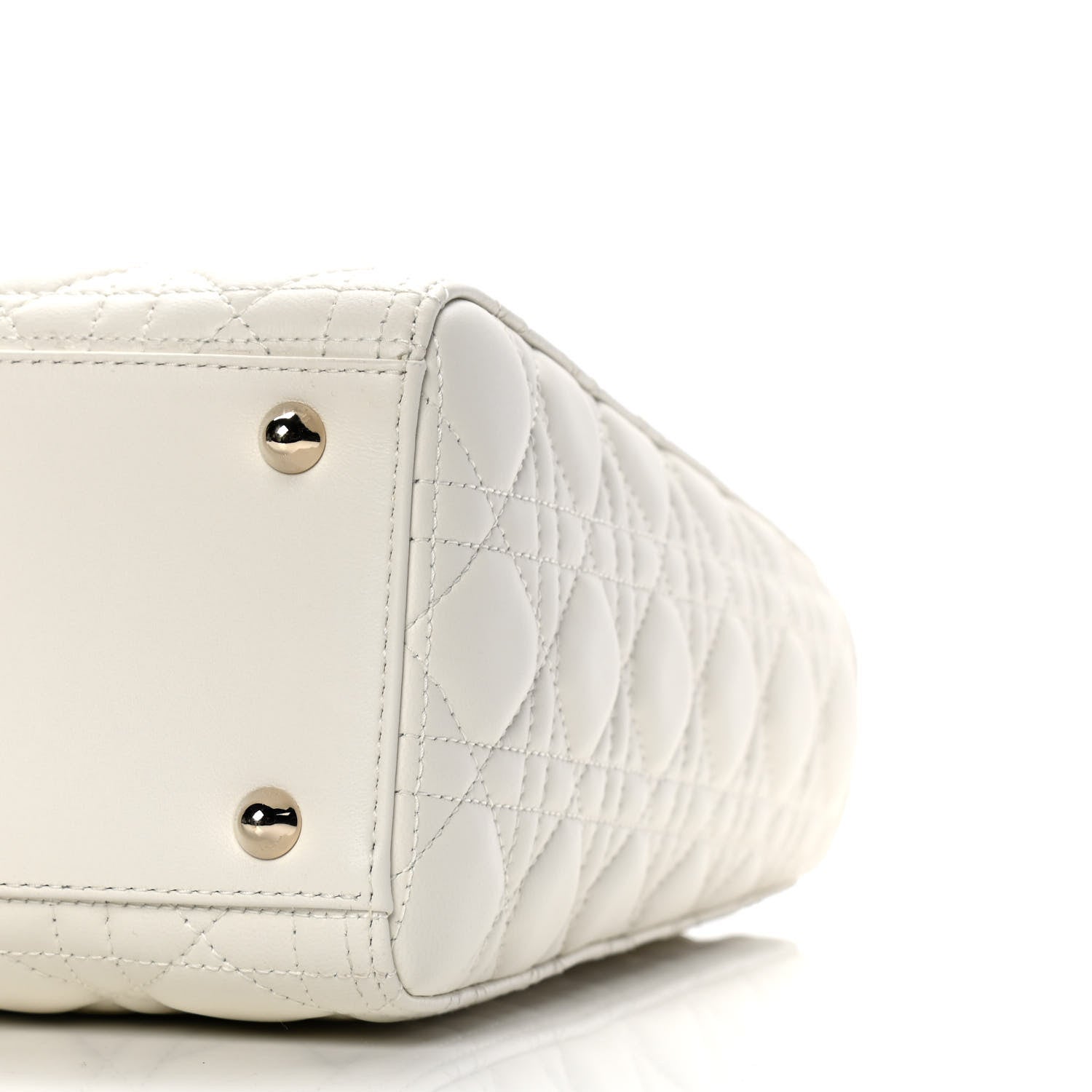 Christian Dior Lambskin Cannage Large Lady Dior White 9 of 9