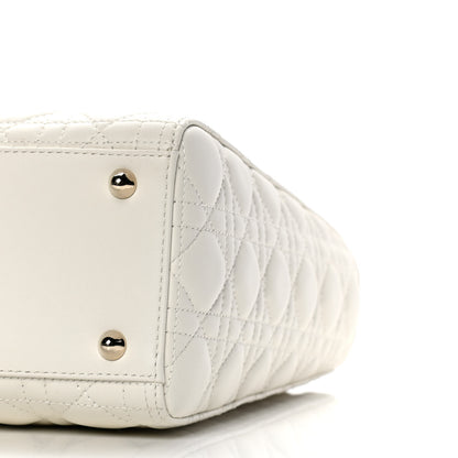 Christian Dior Lambskin Cannage Large Lady Dior White 9 of 9