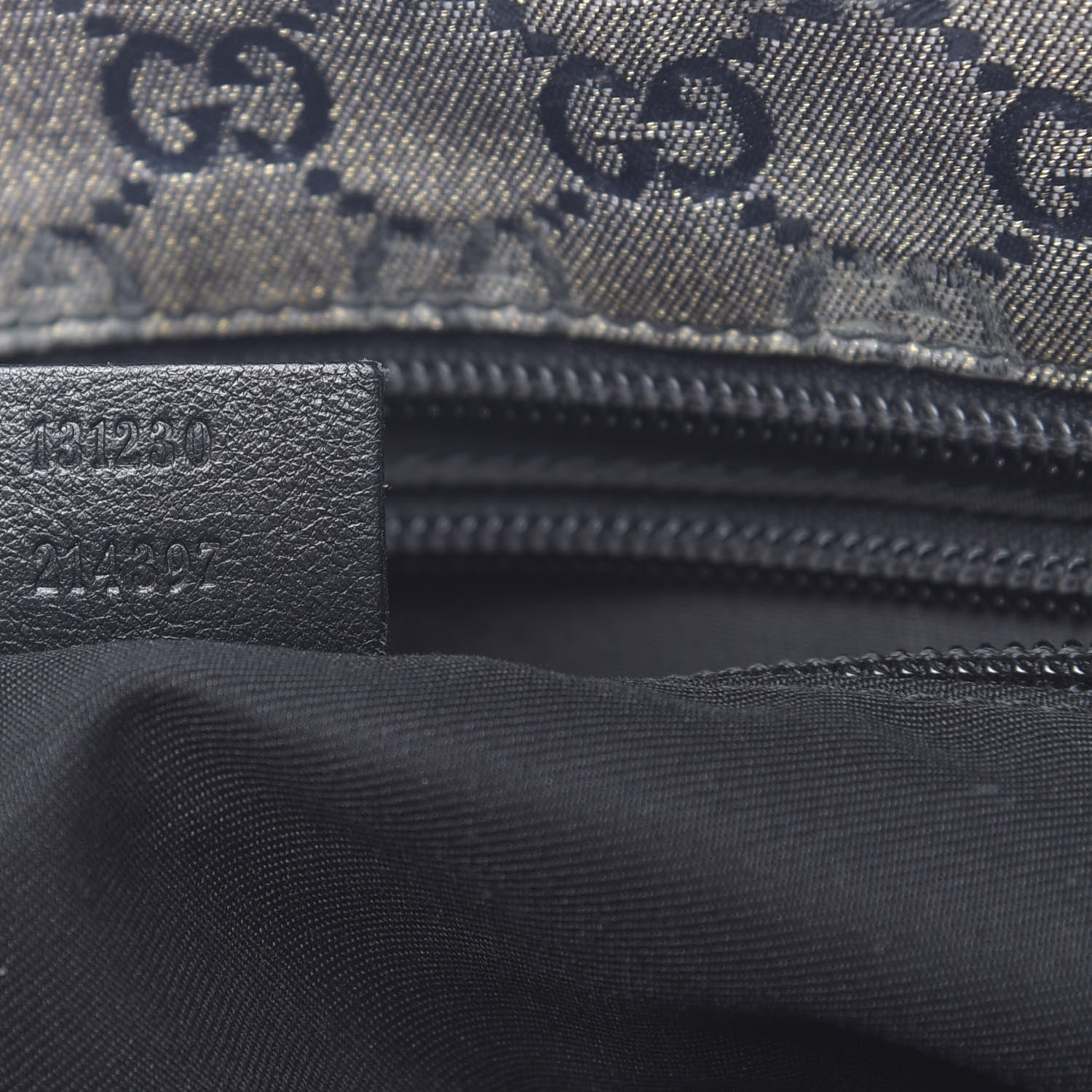 Gucci Crystal Monogram Medium Web Handle Bucket Tote Black 7 of 14