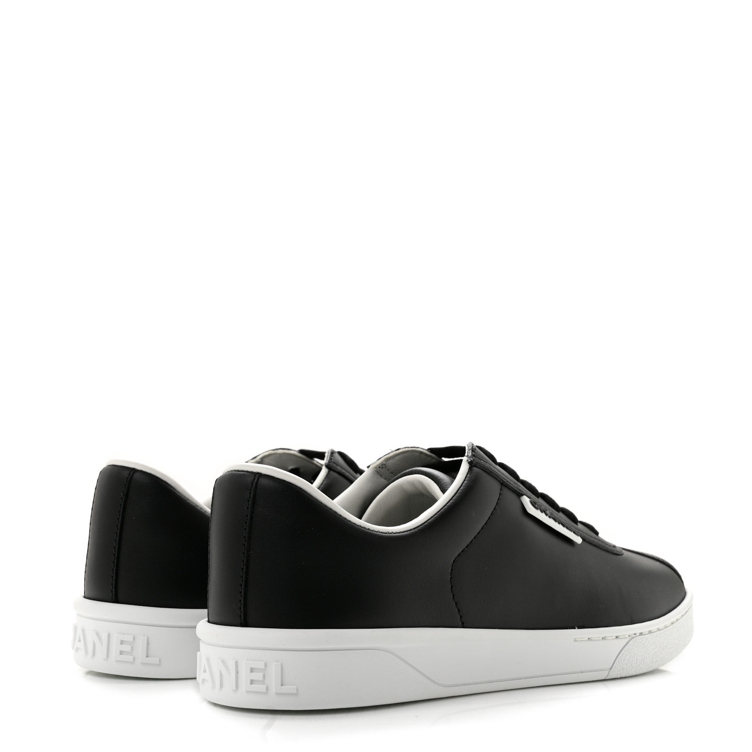Chanel Calfskin CC Womens Sneakers 37 Black 5 of 10
