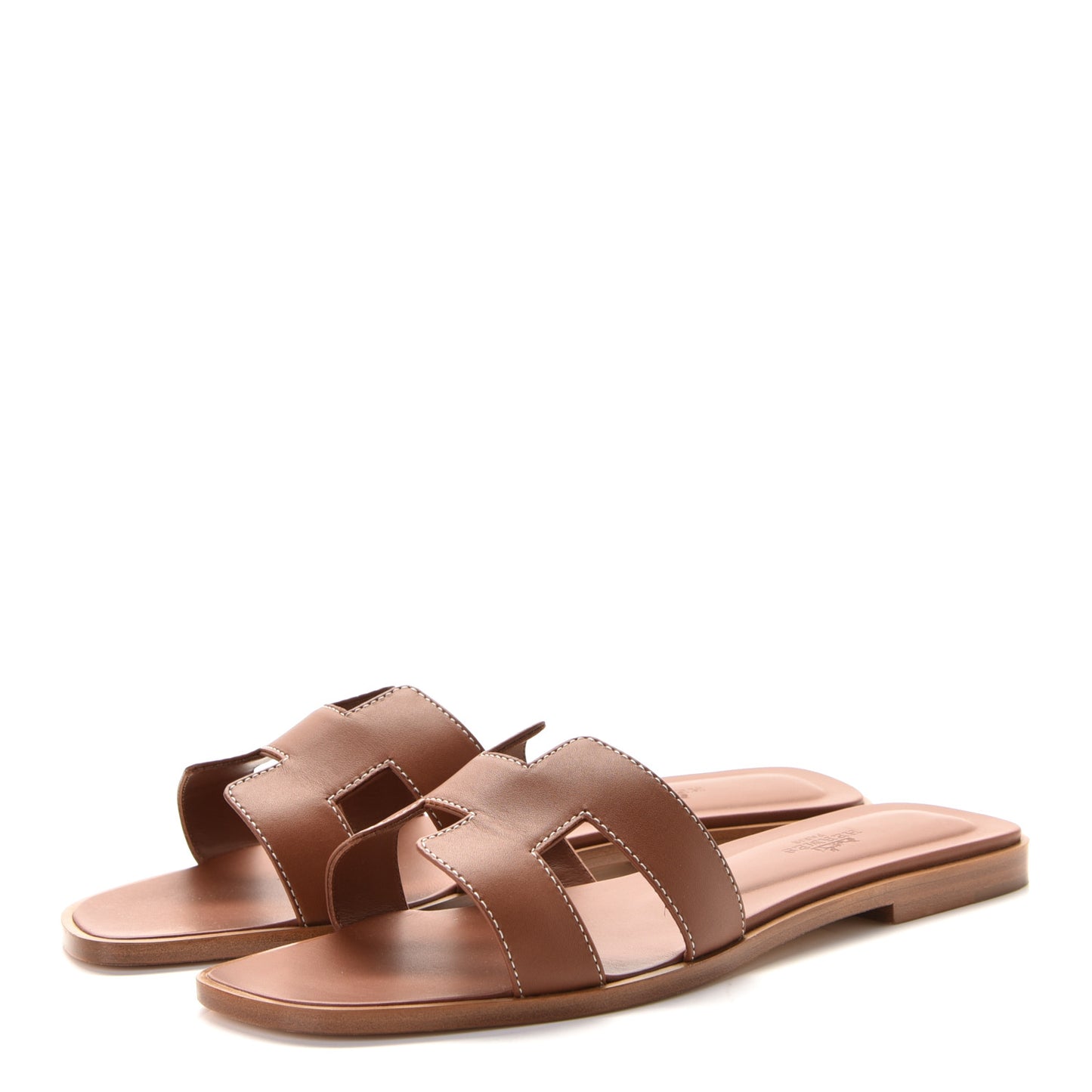 Box Calfskin Oran Sandals 38.5 Gold