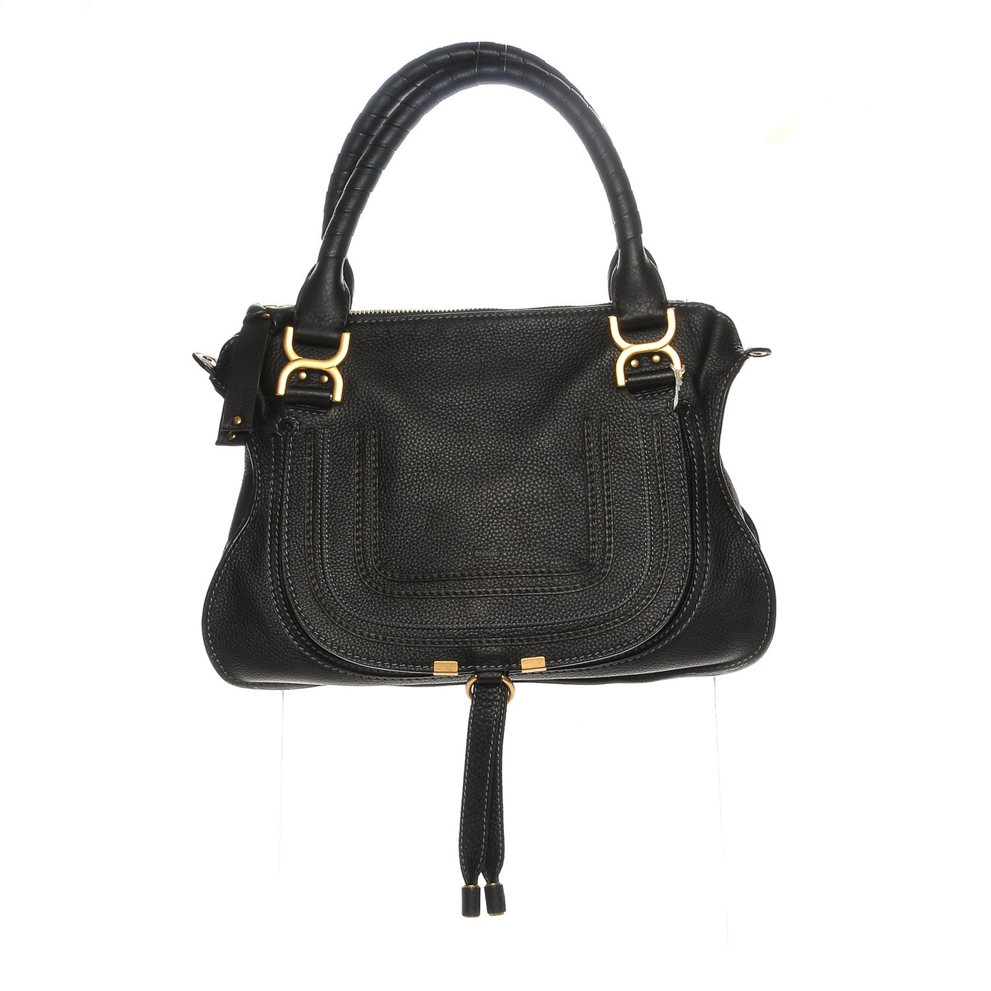 Calfskin Medium Marcie Satchel Black