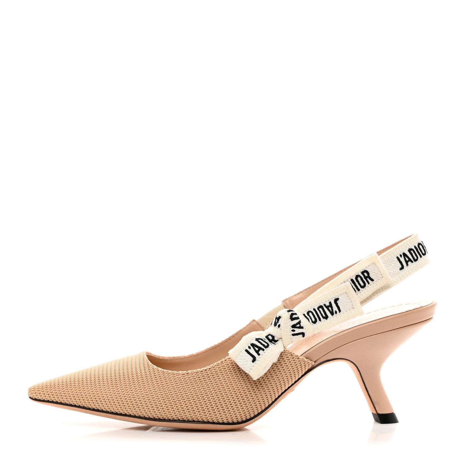Christian Dior Technical Canvas Ribbon J Adior Slingback 65mm Pumps 35.5 Powder Nude 1 of 9