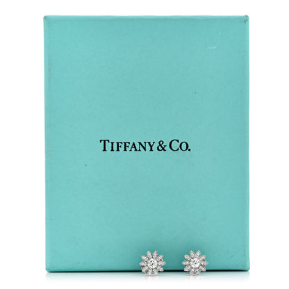 Tiffany Platinum Diamond Daisy Flower Earrings 5 of 5