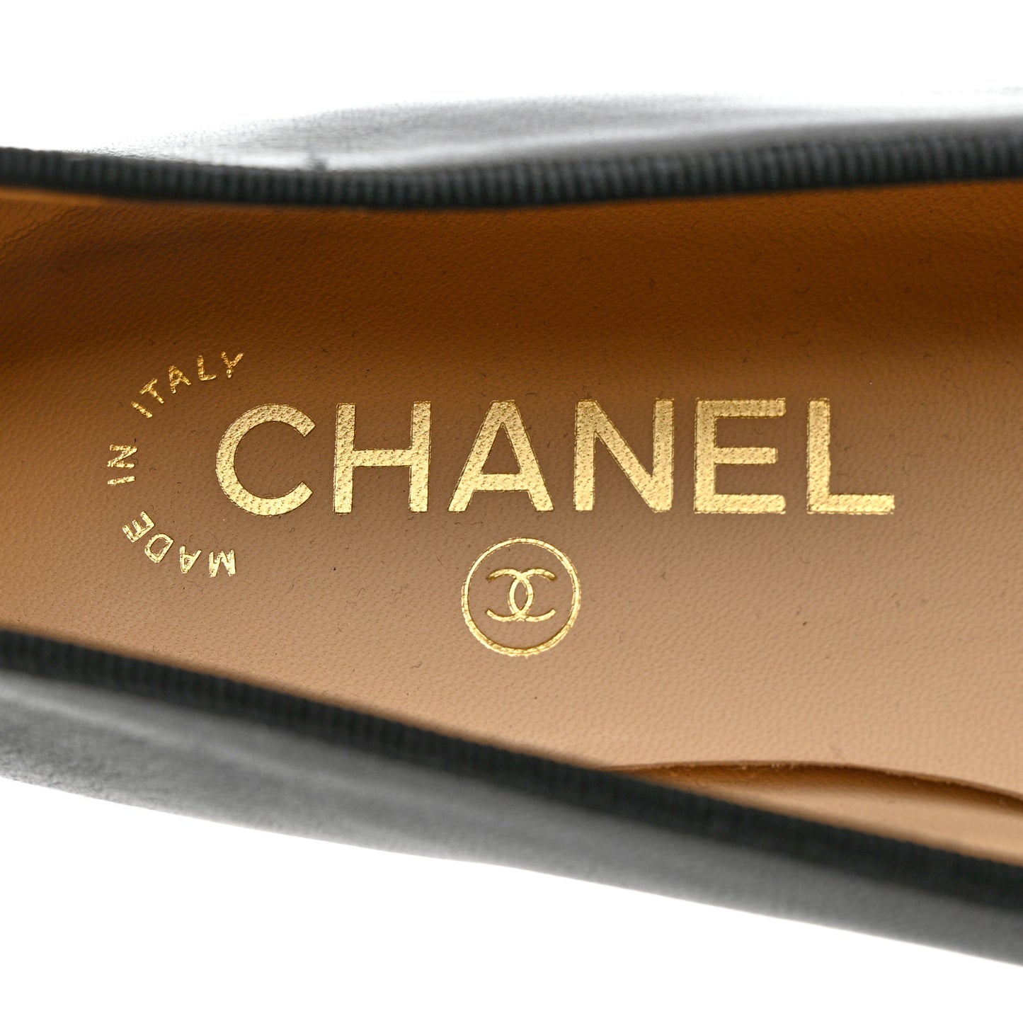 Lambskin Patent Cap Toe Ballerina Flats 36.5 Black