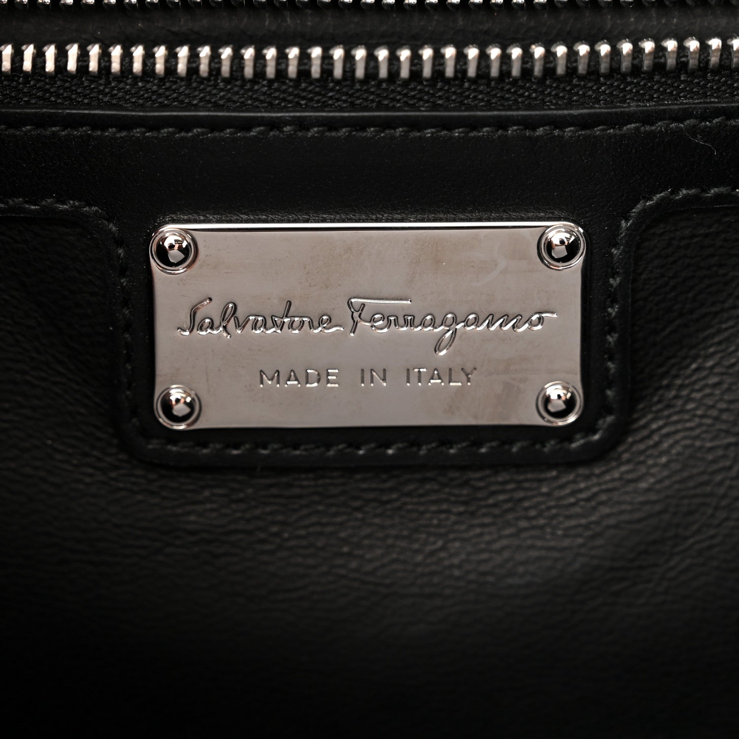 Salvatore Ferragamo Hammered Calfskin Vara Bow Shoulder Bag Beige Black 6 of 11
