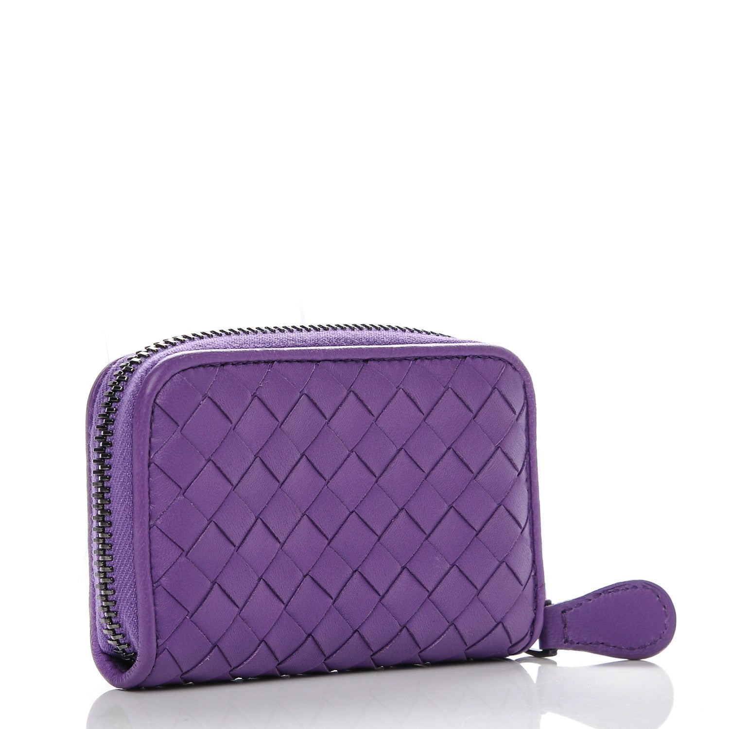 Bottega Veneta Nappa Intrecciato Zip Around Coin Purse Purple 3 of 6