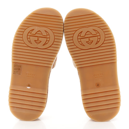 Gucci Canvas GG Monogram Angelina Platform Slide Sandals 36 Beige Ruggine 6 of 10