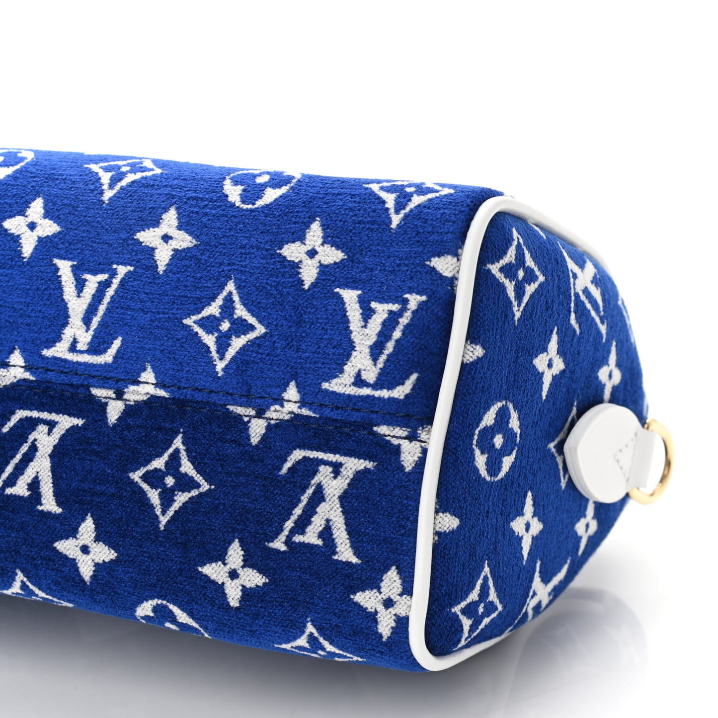 Jacquard Velvet Monogram LV Match Speedy Bandouliere 20 Blue