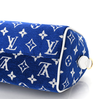 Louis Vuitton Jacquard Velvet Monogram LV Match Speedy Bandouliere 20 Blue 9 of 9