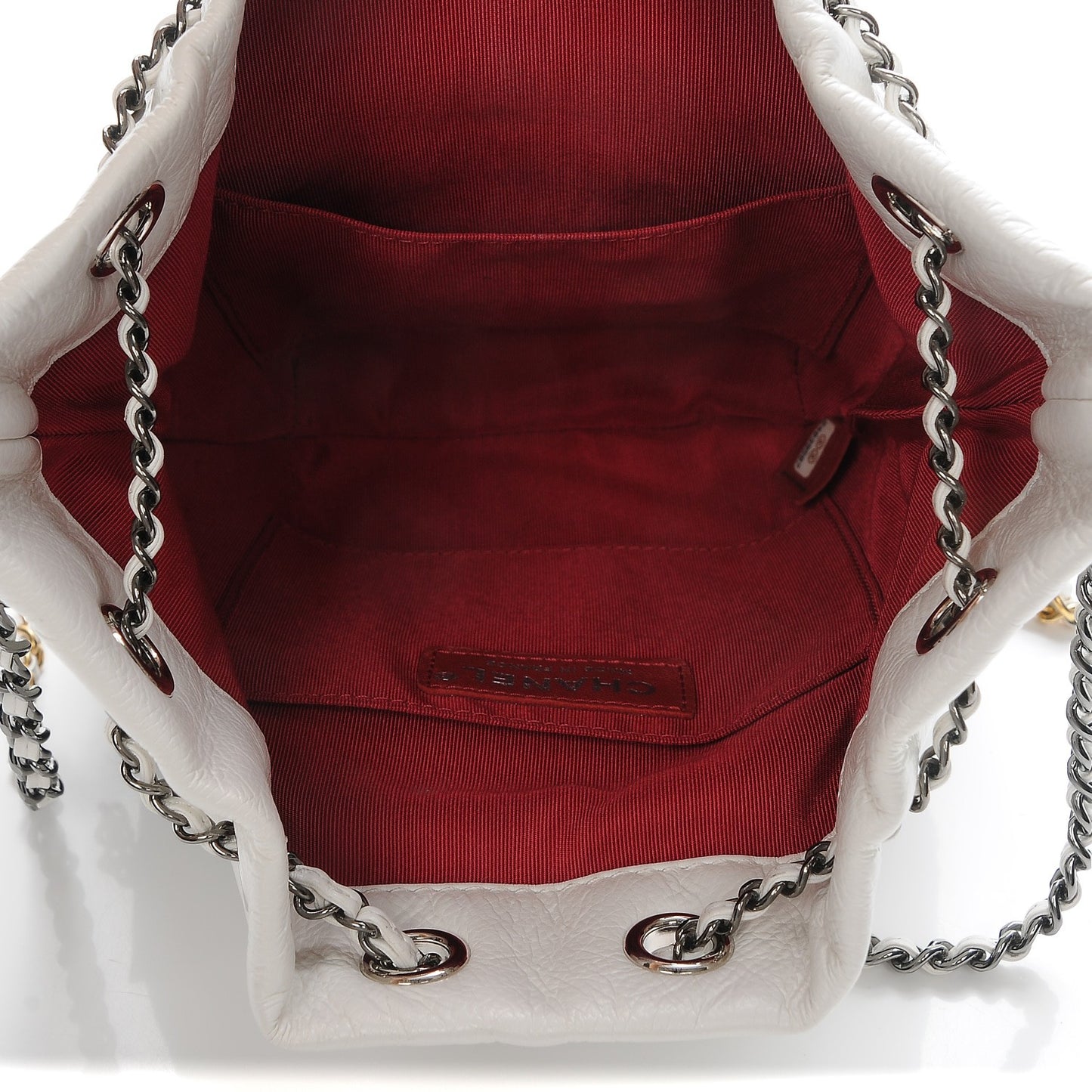 Calfskin Quilted Small Gabrielle Purse White Black