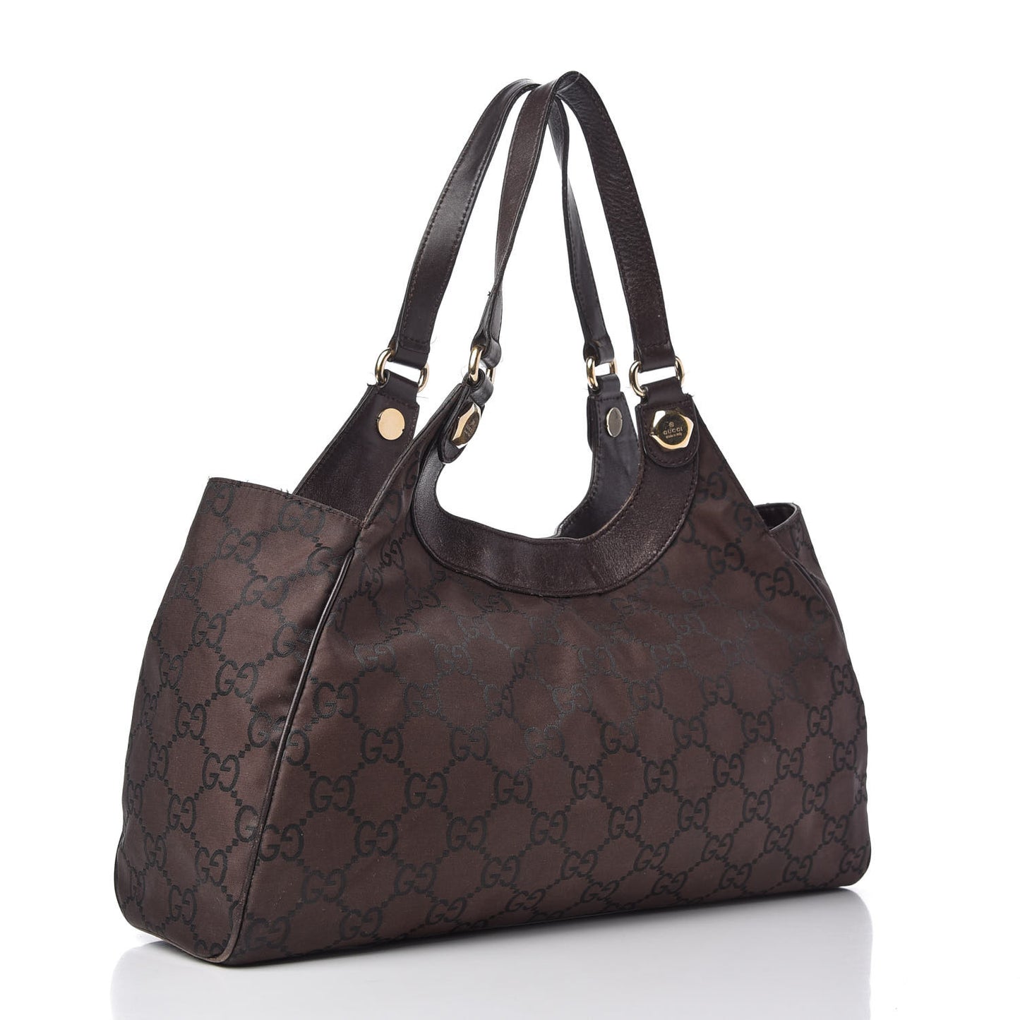 Nylon Monogram Charmy Shoulder Bag Dark Brown
